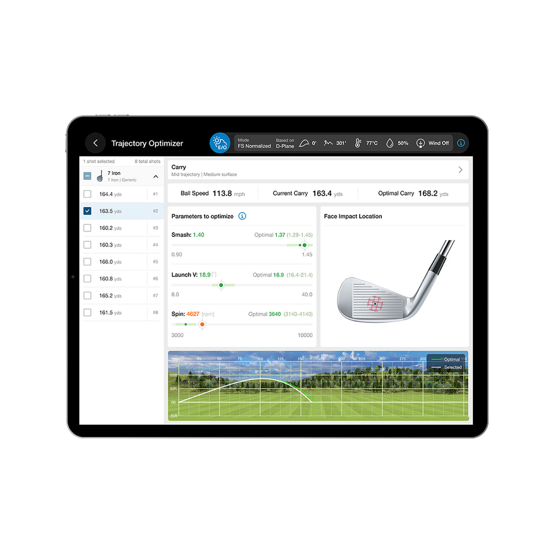 X3 Launch Monitor Trajectory Optimizer 